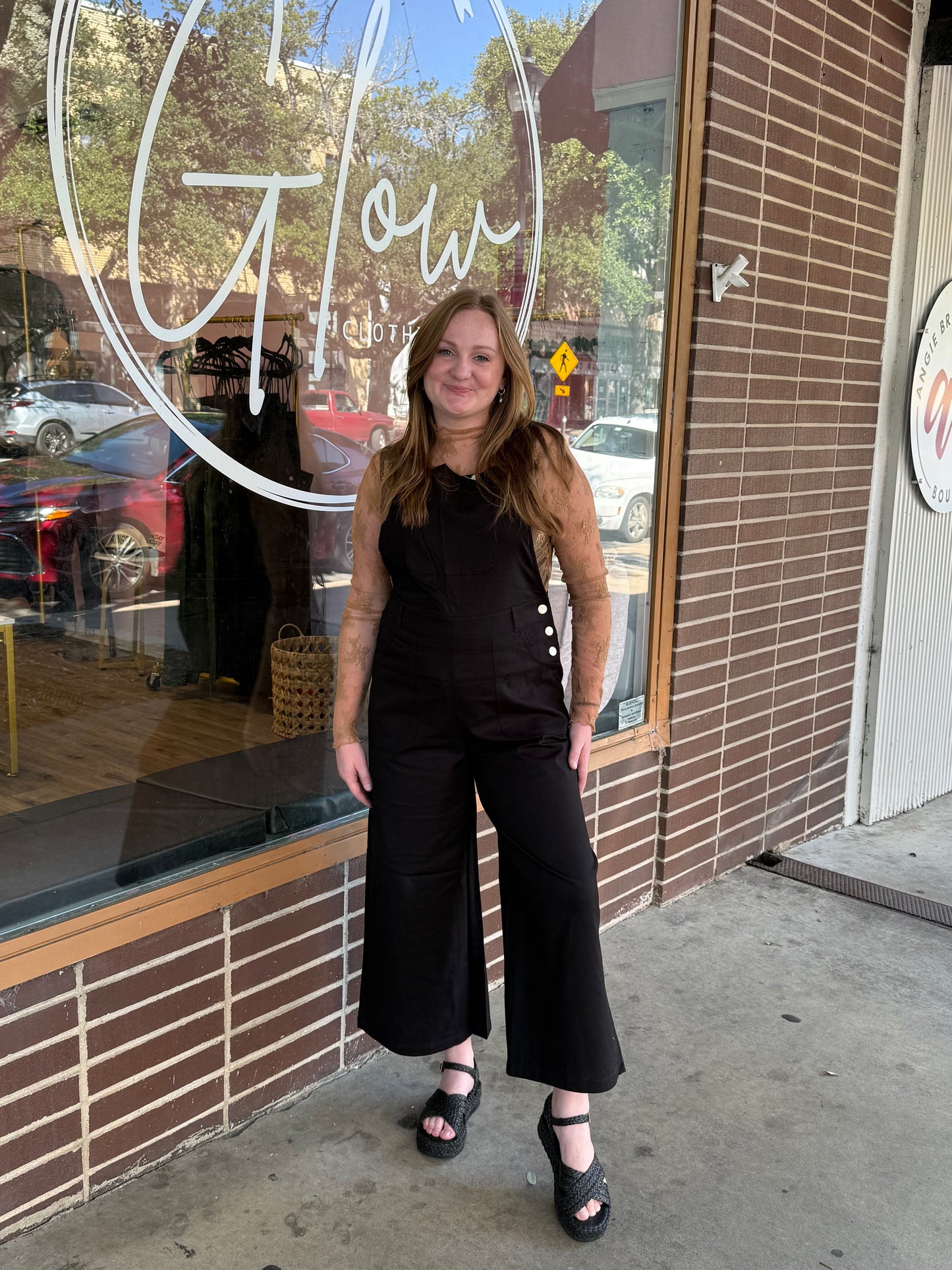 Fall in Love Overalls in Black