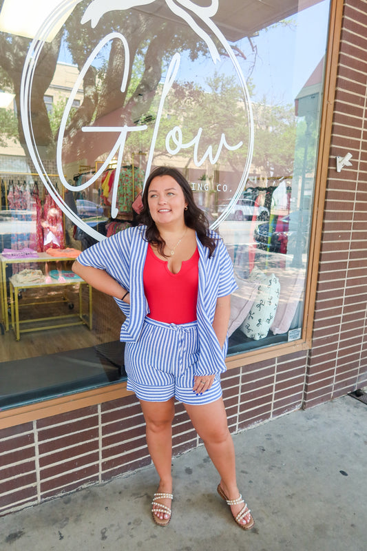 Blue Stripe Shorts