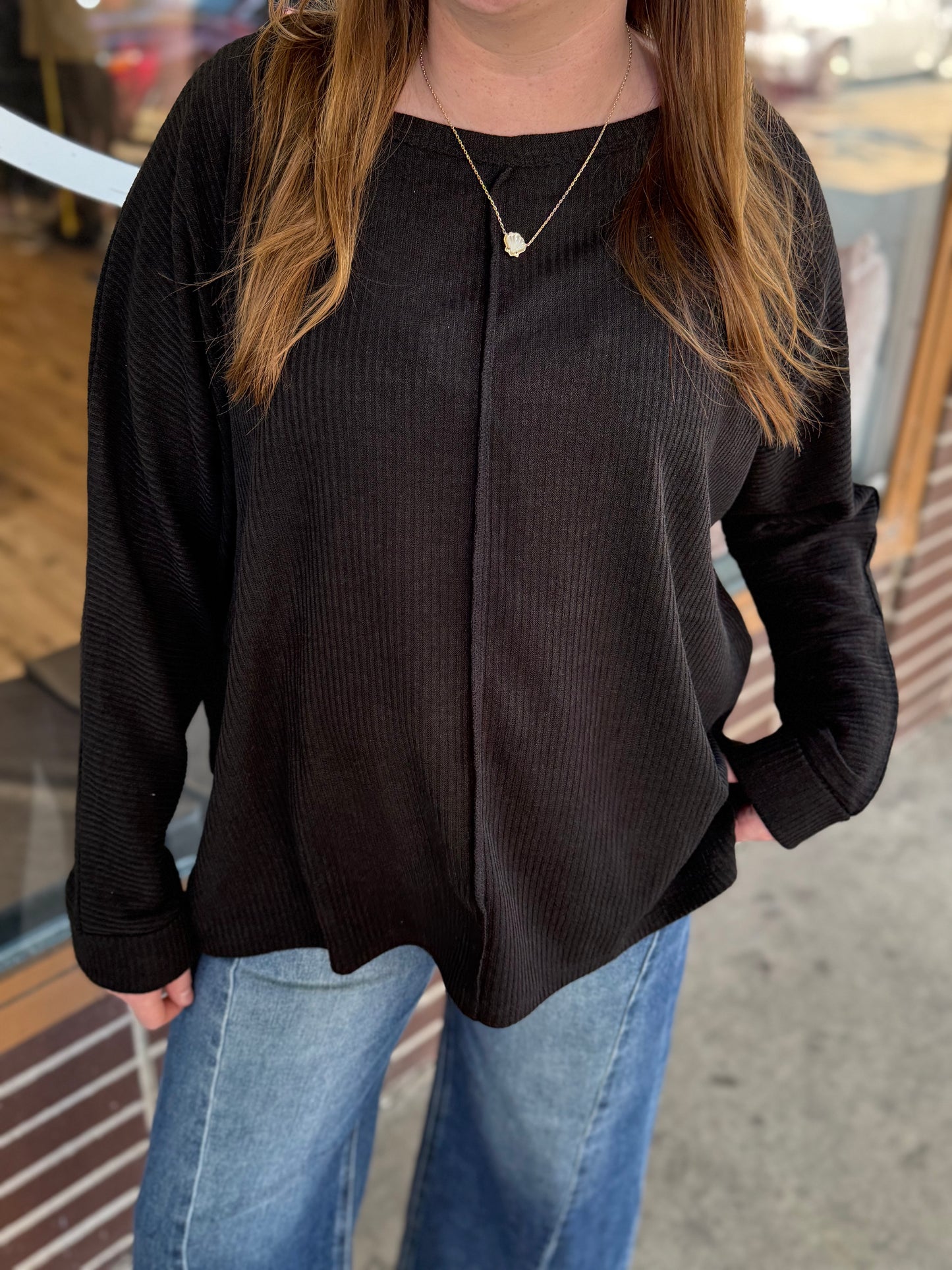 Be You Black Oversized Sweater