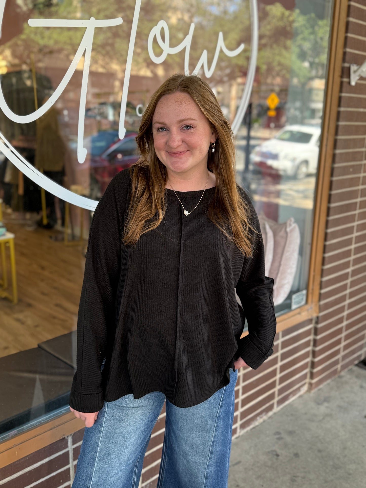 Be You Black Oversized Sweater