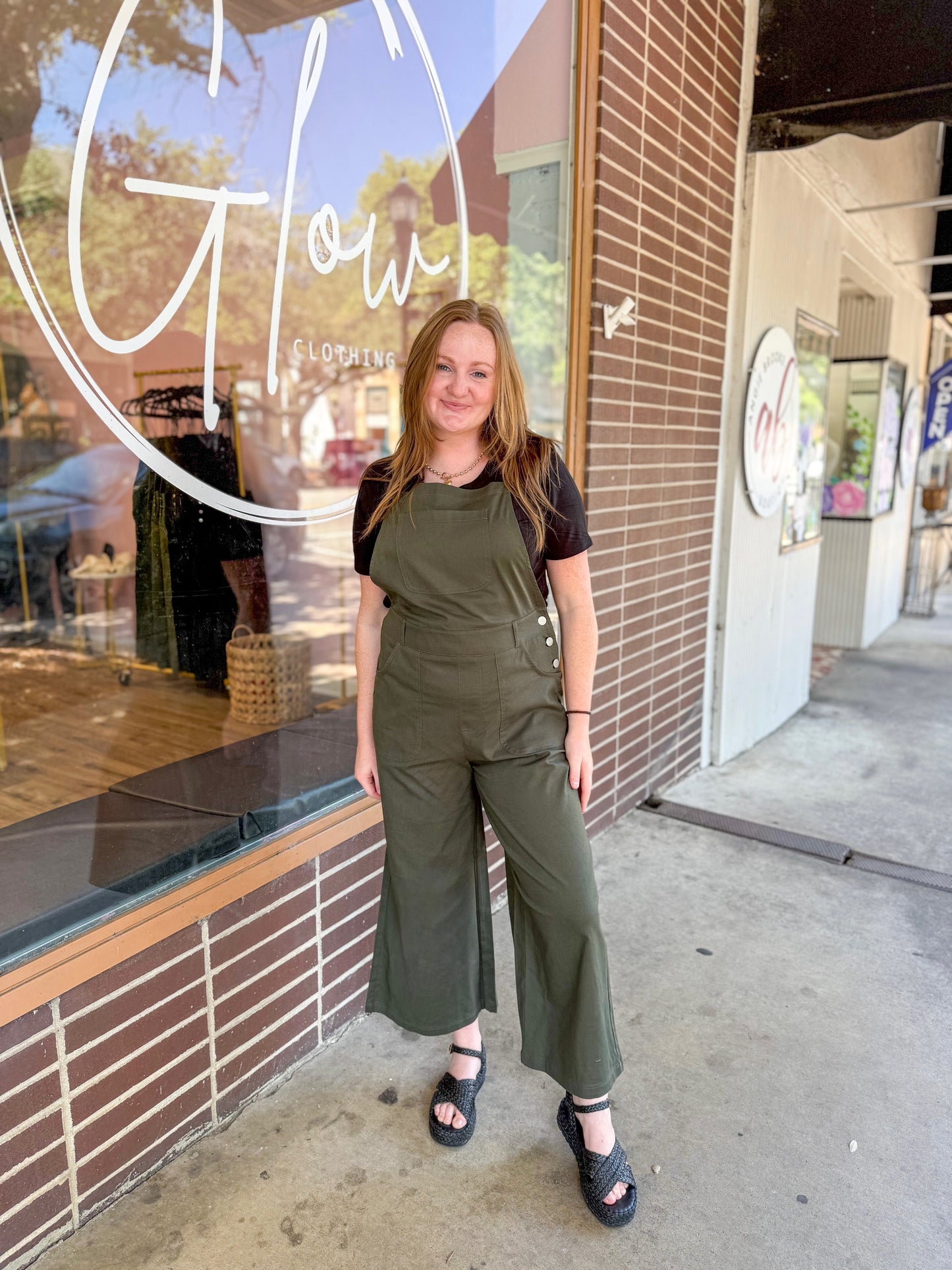 Fall in Love Overall in Olive